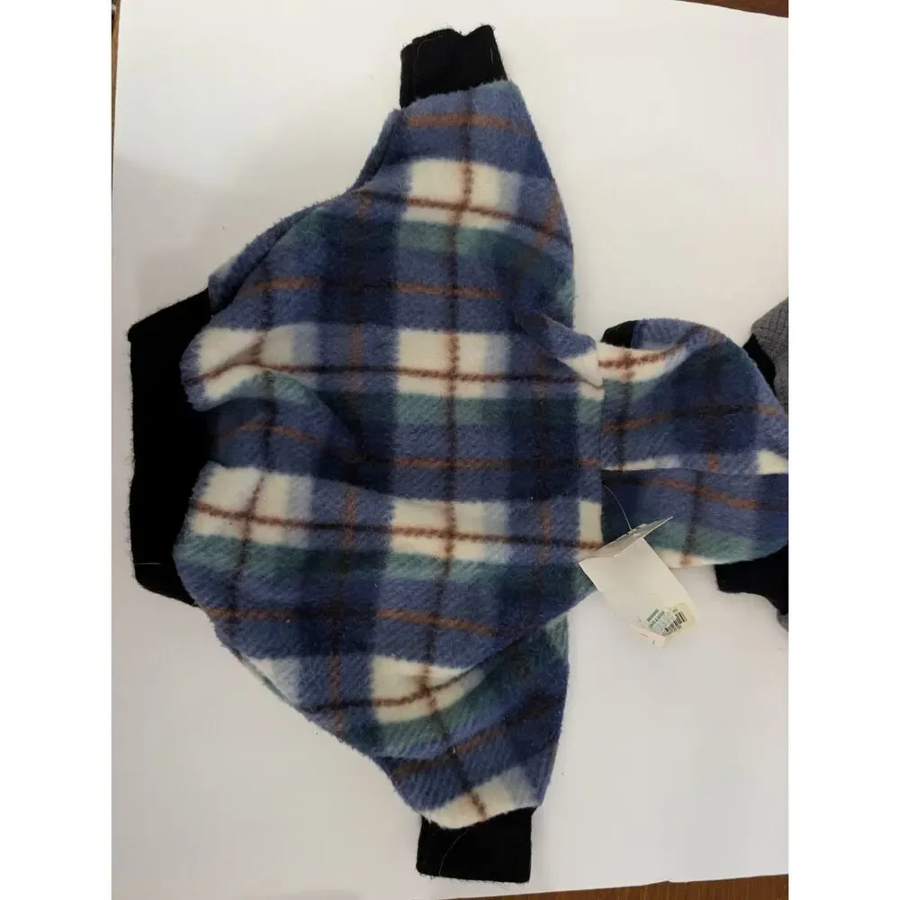 Pet Threads Dog Sweatshirts Set Of 2 Fleece Hooded Pullover Coats Size 12 Plaid